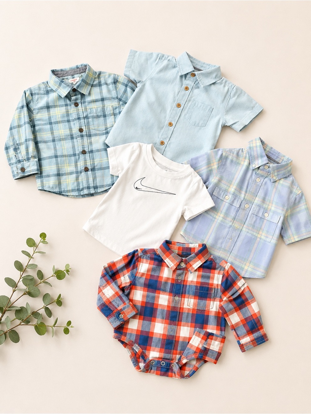 👶 Baby Boy Bundle 5 Pieces | Carter’s, OshKosh & Nike | Size